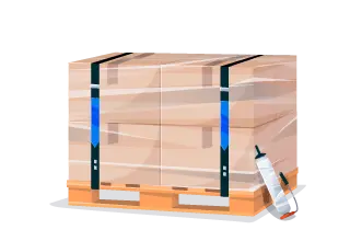 strap items to the pallet when packing